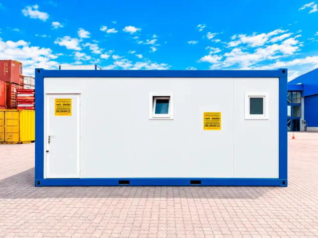 Frente del módulo con la puerta de acceso y las dos ventanas
