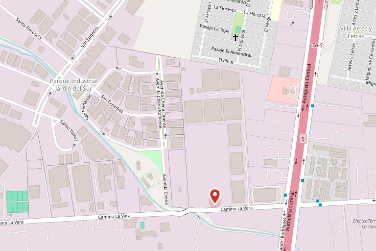 Mapa del depósito en Camino La Vara 03425, San Bernardo, junto a la Autopista Central